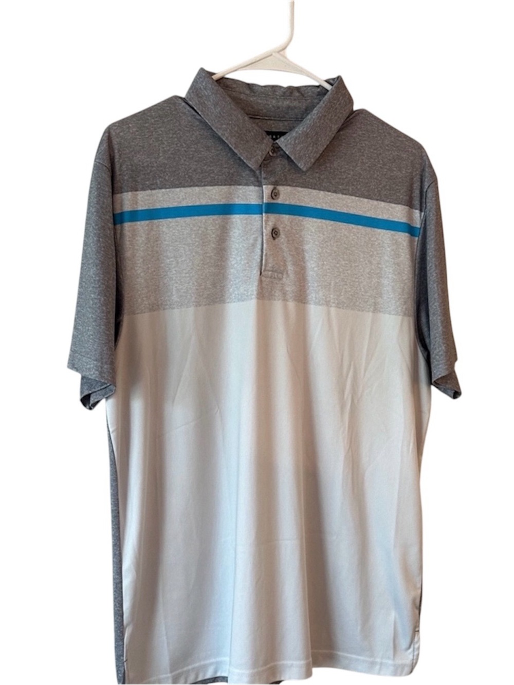 Men's PGA Tour Gray and Blue Polo Shirt